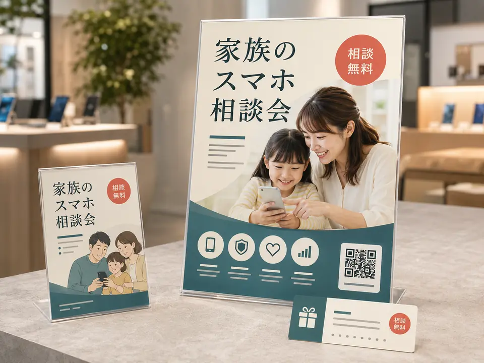 店頭で使用する販促物の制作例